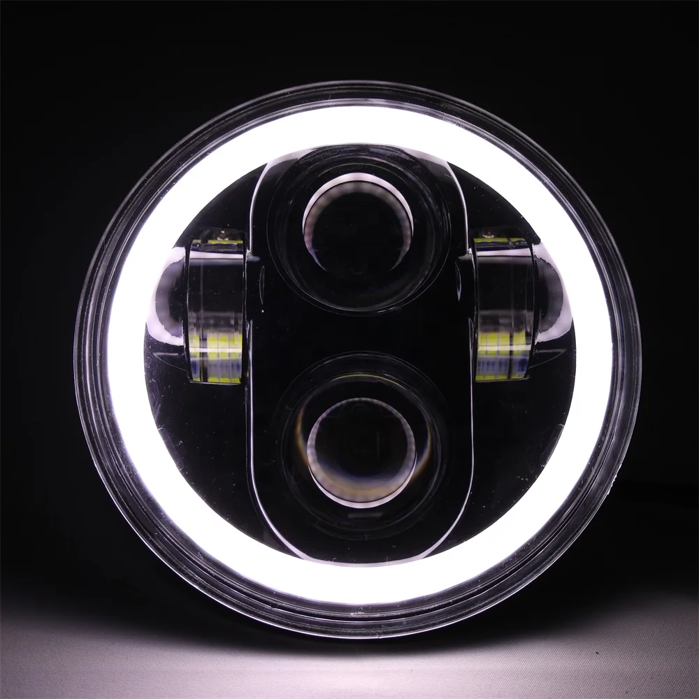 TIYPEOR Hot Wholesale 5.75Inch Universal Round LED Super Bright Headlight High/Low Beam DRL for Motorcycle for Harley 883 X48