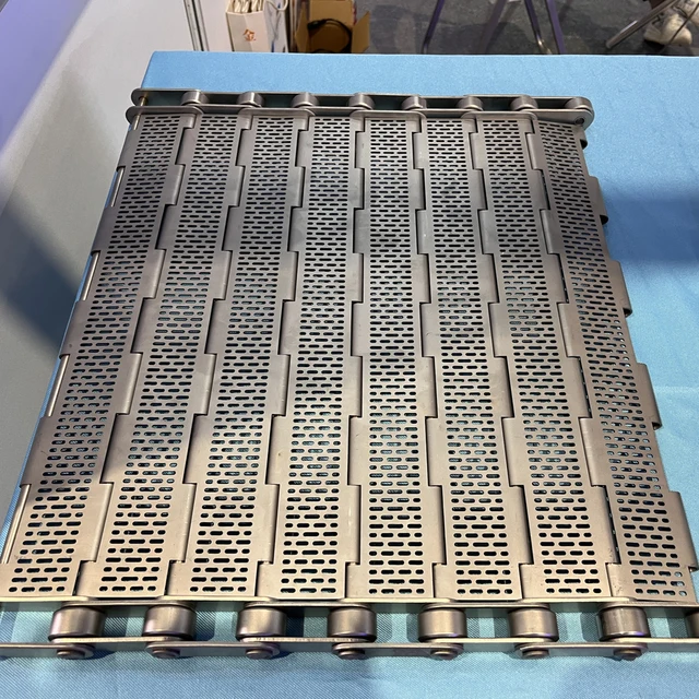 China Factory Price OEM ODM High Quality Food Grade SUS304 316 Hinged Chain Metal Plate Conveyor Belt for Slat Chain Conveyors 2