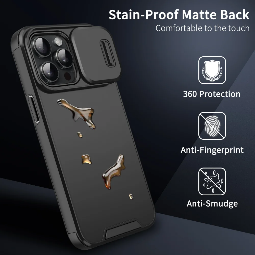 product laudtec luxury dual layer slide armor shockproof dual layer slide casing back cover for iphone 15 pro max camera protector-6