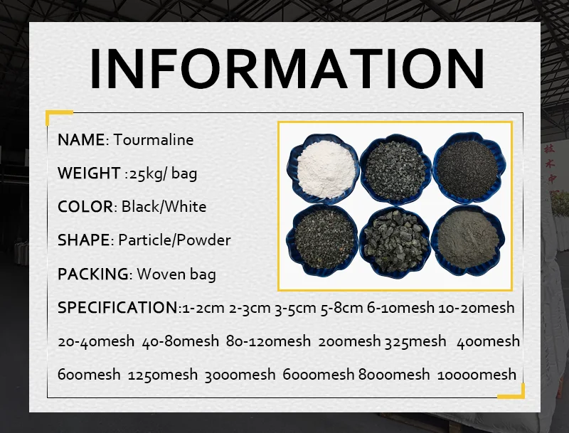 Wholesale bulk black white tourmaline powder tourmaline stone pellets for sale supplier