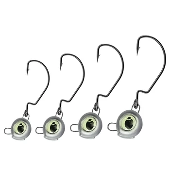 Cheery Night Glow Fishing Jig Hooks 3.5g 10g Luminous 3D Eye Obstacle-Jumping Lead Durable Crappie Heads Hook for Saltwater Fish – Metal Jig – view 2
