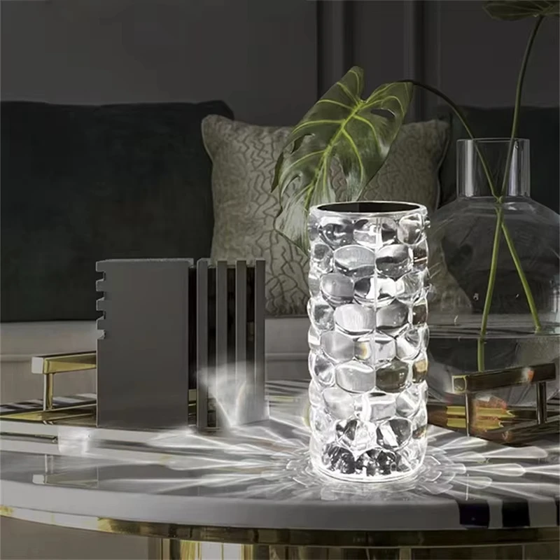 product hot sale led rose dia mond lamps usb dimmable touch control glass table crystal lamp-44