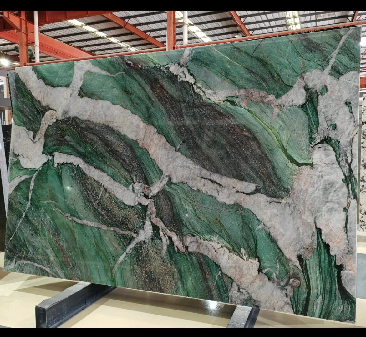 product modern design high quality patagonia green marble slab botanic wave quartzite for villa bar hotel interior stone wall decoration-1