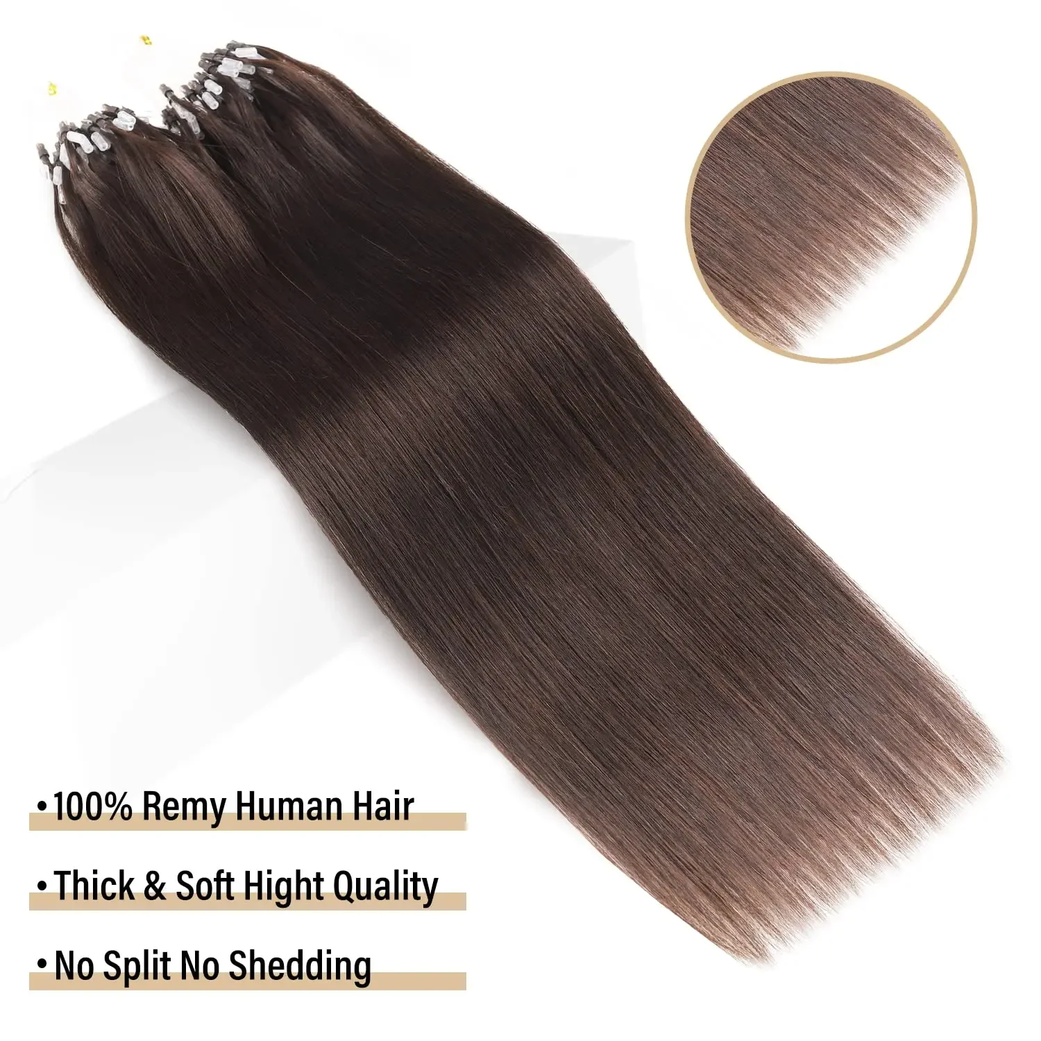 Micro Ring Haarverlängerungen Echthaar Seidig Glatt 50g Echte Remy Echthaarverlängerungen für Frauen_voghion.com