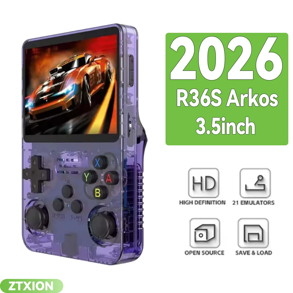 2026 R36S レトロゲーム機 64GB 携帯型ゲームプレーヤーシステム