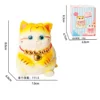 Gato de peluche adorable de 8 cm, TPR-amarillo 03, en caja.
