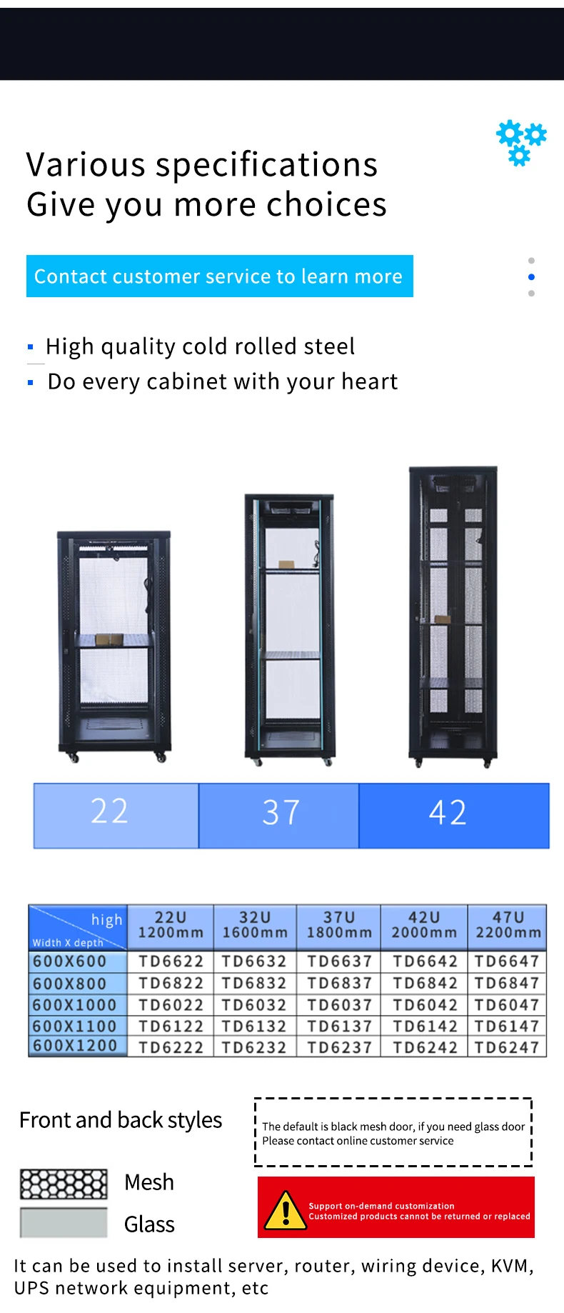 Cheap Server Rack 19 Inch 42u 800x1000 Server Rack Data Entry
