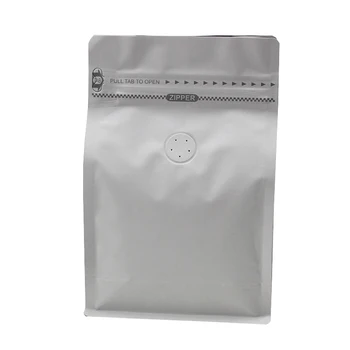 Wholesale Logo Custom Printed Kraft Paper Coffee Bags With Valve Flat Bottom Foil Ziplock Bags