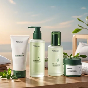 Factory Low-Priced Oil Control and Anti-Acne for Face Skincare Green Tea Tree Serum Extract Set for Acne Skin Care Oil Set