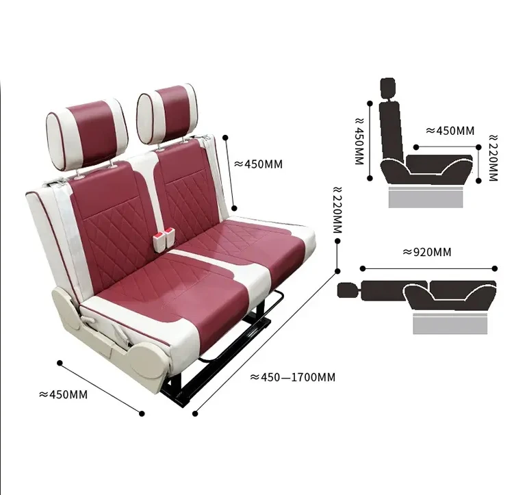 Caravan Folding Campervan Double People Seat With The Three Layers Rv