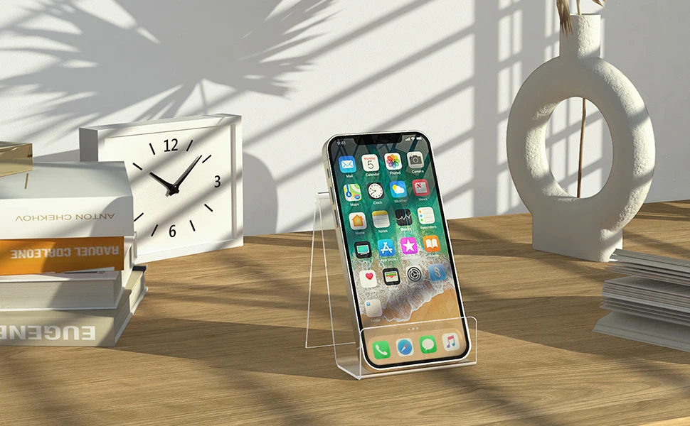 Wholesale Custom Acrylic Book Shelf Holder Retail Show Rack Acrylic Mobile Phone Display Holder Cellphone Stand manufacture