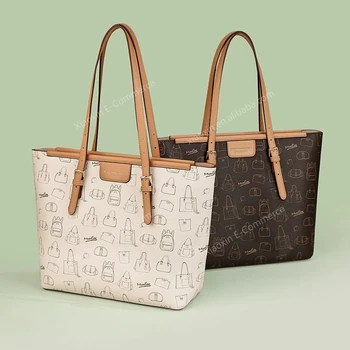 Famous Designer Genuine PVC Leather Women Tote Handbags Ladies Luxury Brand Shoulder Bags
