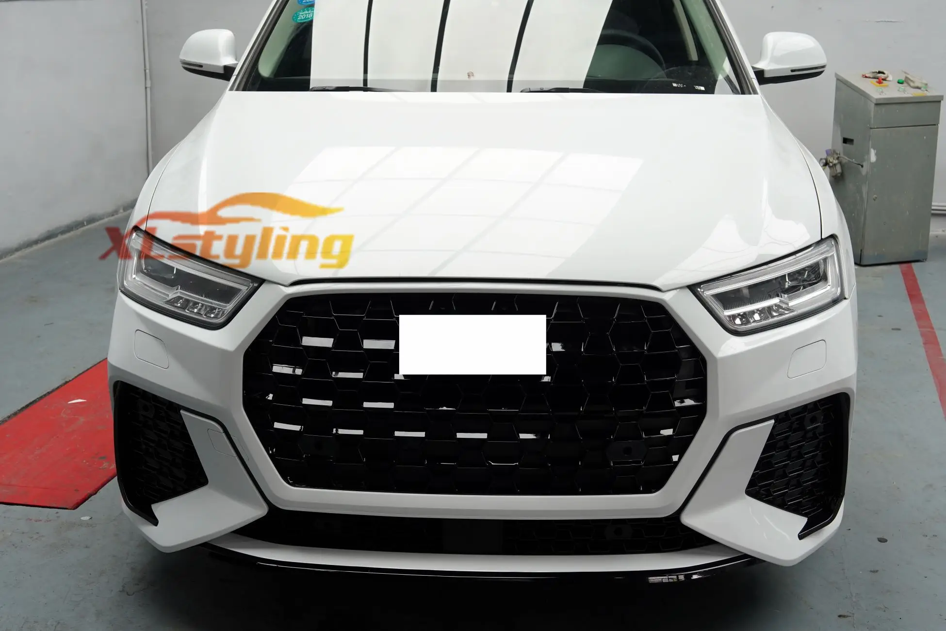 Car Conversion Facelift 2021 New RS Look Front Bumper with Exhaust and Clips for Audi Q3 2013-2018 to RS Bodykit