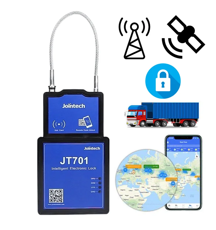 Jointech JT701 Mobile APP SMS Remote Unlock RFID Unlock Electronic Container GPS Tracking Padlock