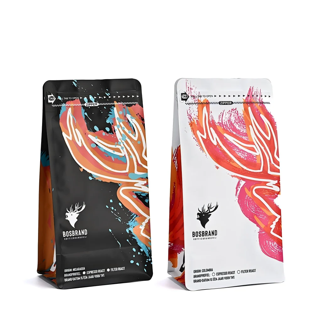 Superior Freshness-Locking Plastic Coffee Pouches Artistic Prints for Boutique Food Halls & Travel Coffee Kits supplier