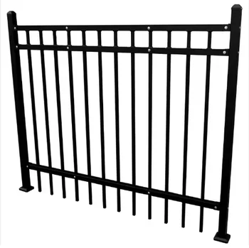 High quality 6ftx8ft garden black metal fences Metal tubular fence for residential garden