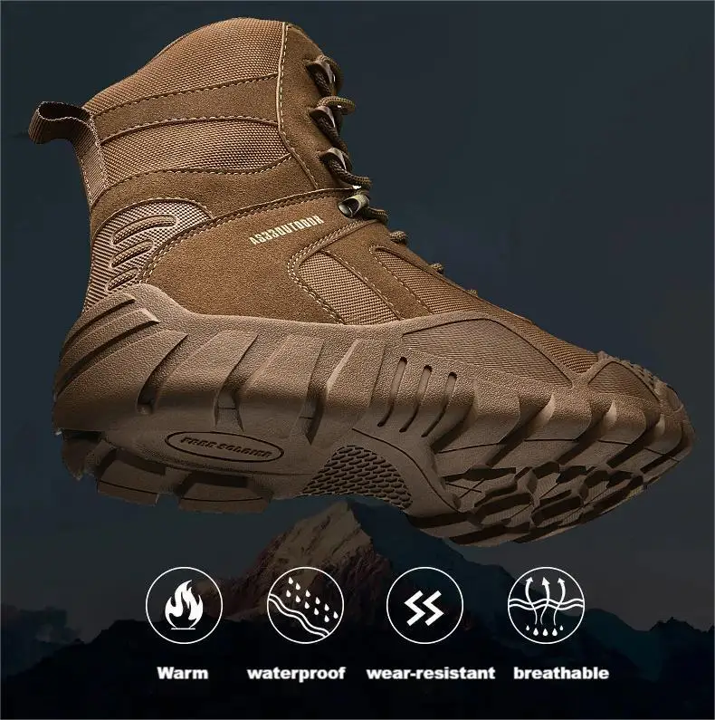 2022 Camping Hiking Shoes Black Waterproof Wear-resist Botas Tactical ...