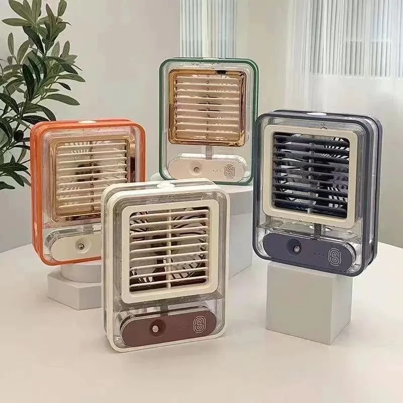 Draagbare airconditioner ventilator, kleine luchtkoeler voor thuisgebruik, hydrokoeling, luchtbevochtiger, ventilator met luchtregeling voor op kantoor, 3 snelheden_voghion.com