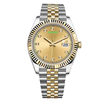 Mens 41mm 36mm gold Automatic Mechanical Watches Sapphire Glass Classic Folding Strap Luminous WaterResistant Diamond Wristwatch