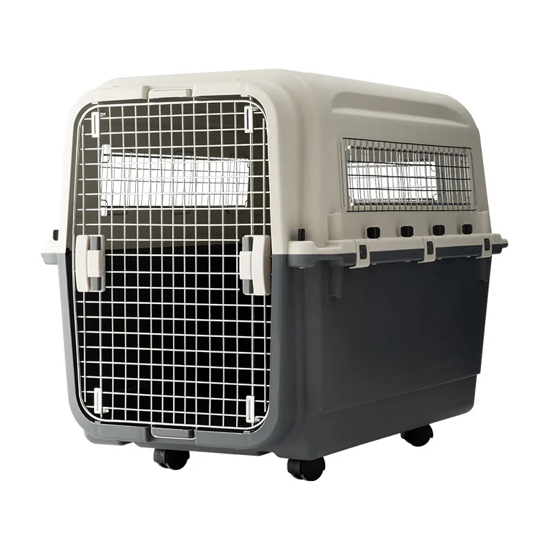 Custom Airline Shipping Transport Box Pet Cages and Crates Kennel Bike Travel Plastic Dog Pet Carrier