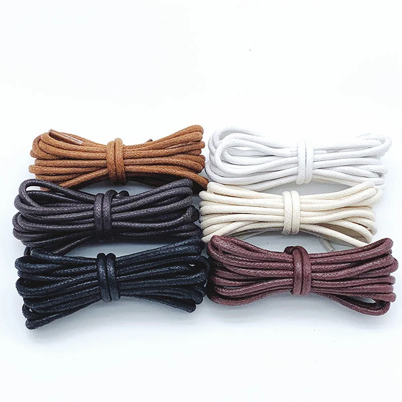 WEGOODZF Custom 3MM 3/25 Inch Round Waxed Shoe Laces Oxford