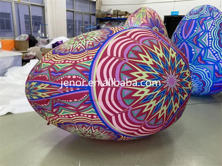 Colorful LED Lighted Inflatable Eggs Balloon for Easter Festival Holiday Advertising