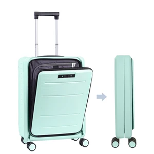20 Inch New Design PP Folding Suitcase Front Open Foldable Luggage with Laptop Bag Lightweight Luggage for Business Trip