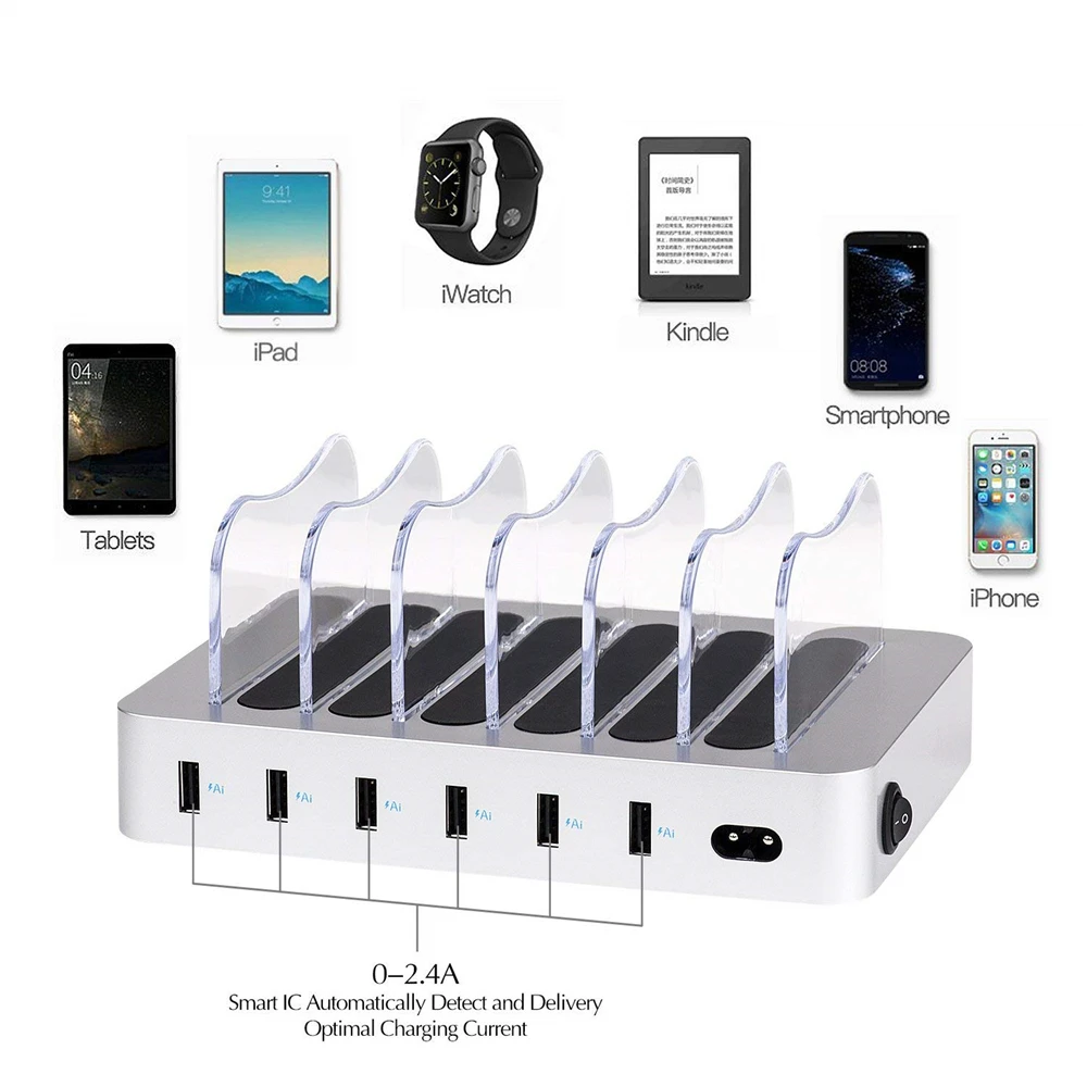 Оригинальное заводское Зарядное устройство usb на 6 портов, 50 Вт, 10 А, настольная зарядная станция USB для Hercules Tuff для нескольких устройств