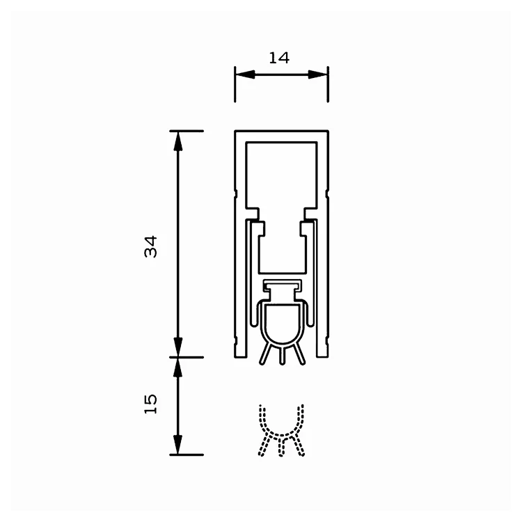 AUTOMATIC DROP DOWN MORTICED DOOR BOTTOM SEAL