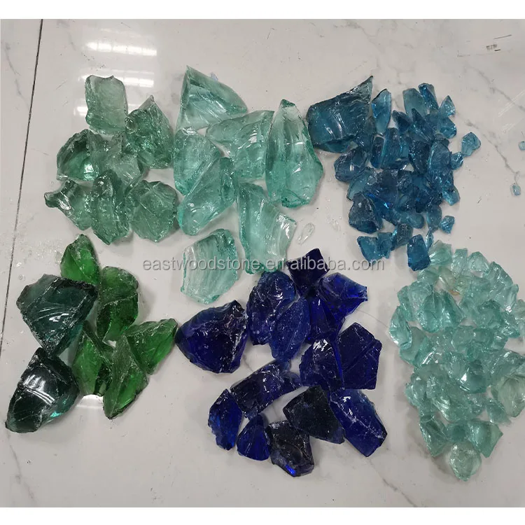 Factory Supplier Cheap Green Building Decoration Glass Rock Glass Mulch ...