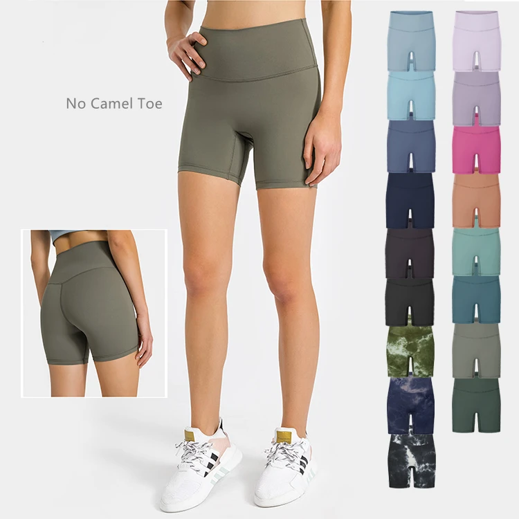 Custom Logo No Camel Toe Yoga Sport Shorts with Pockets