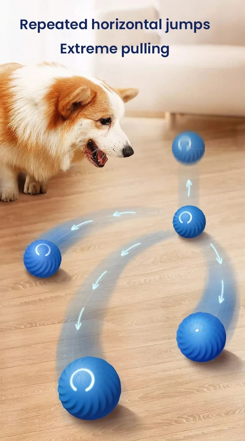 Electric Dog Bouncing Pet Ball Rechargeable Interactive Dog Ball Dog