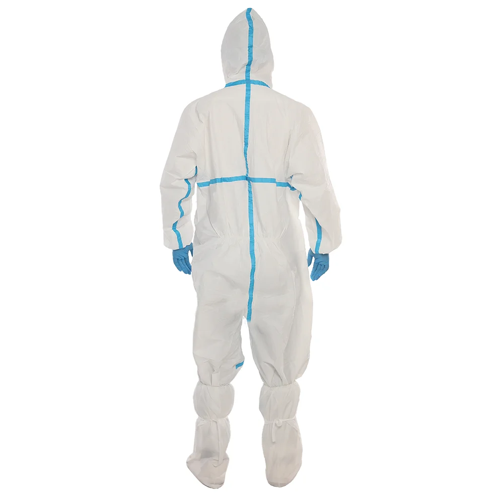 
EN14126 AAMI Level 4 Pp Ppe Isolation Coverall Kits Disposable Medical Protective Clothing 