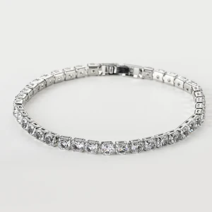 Custom Fashion Zircon Tennis Bracelet Women Plating White Bling Bling Bangle  Zirconia Tennis Bracelet for Gift