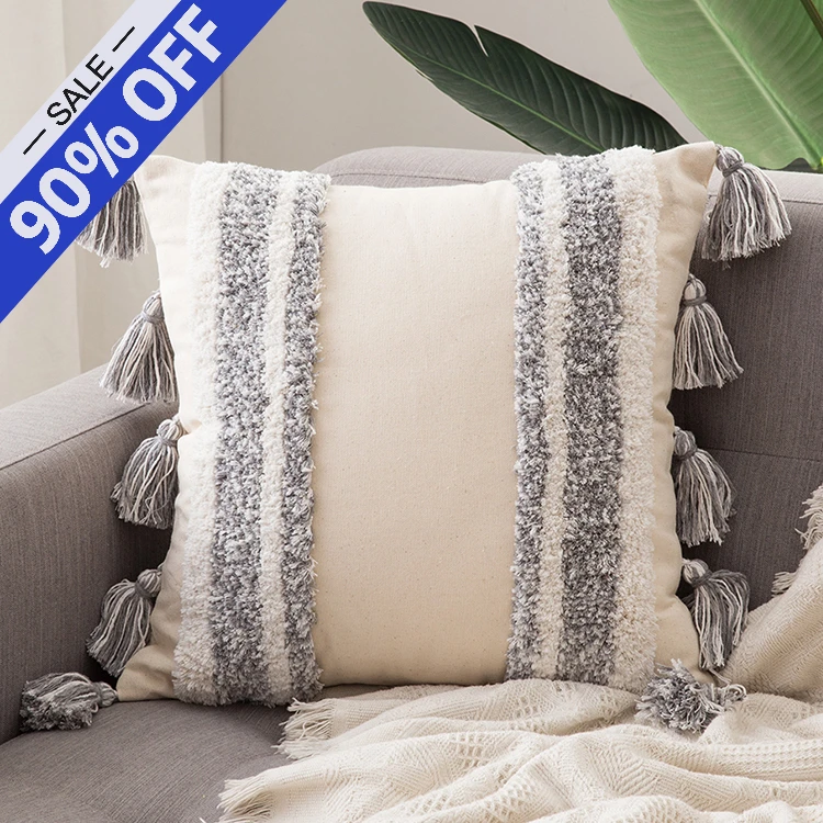 Promotion Wholesale Home Decor Boho Throw Pillow Cover Farmhouse Cotton