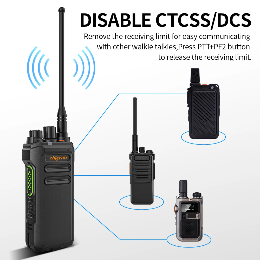 Chierda 10w Analog TC368 Handheld Ai Noise Reduction Radio Vox IP67 Waterproof Walkie Talkies Long Range