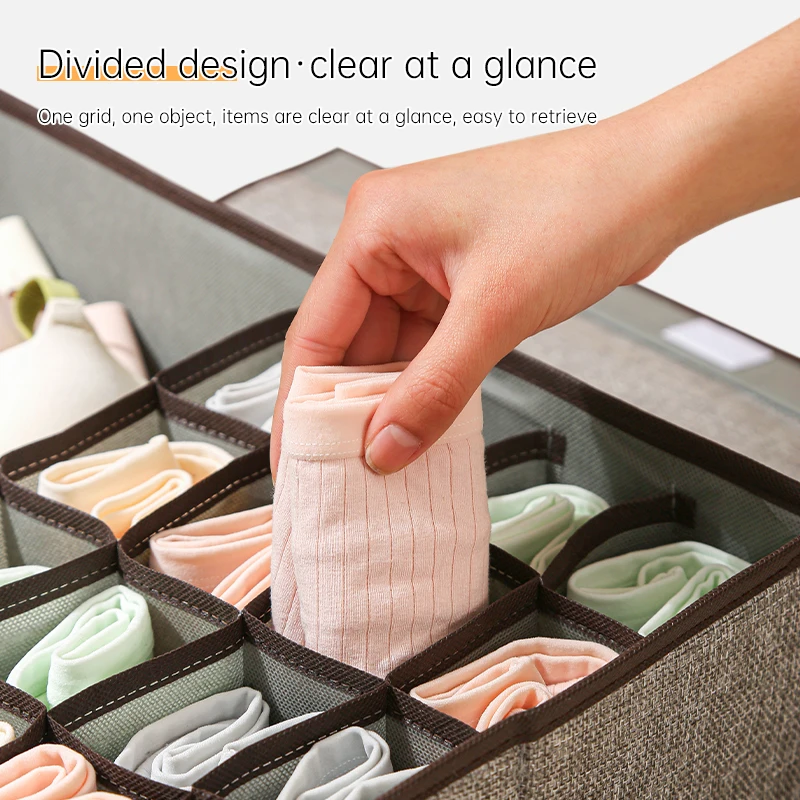 Home Drawer Divider Storage Box Foldable Closet Storage Organizer Basket Fabric Organization Bins for Clothes