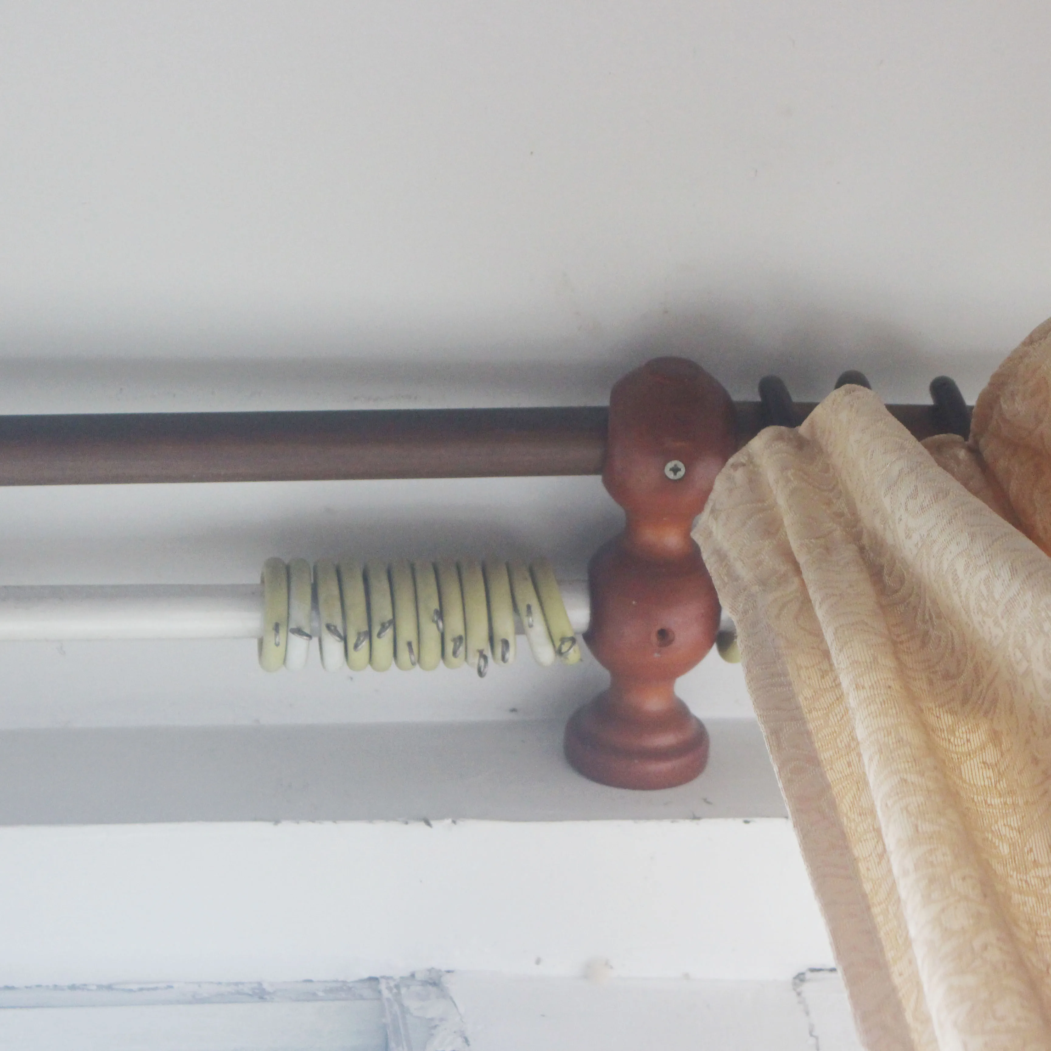 Factory Double Curtain Pole with Double Brackets Set 19MM 28MM Wood Curtain Rod