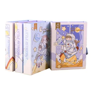 Wholesale  Little Astronaut Notebooks Factory Cute Souvenir Gift Box Travel Journal Diary with Lock for Girl