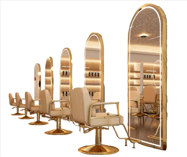 Hot selling salon furniture and hair salon dedicated mirror with LED light for hairdressing