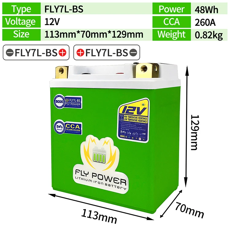 Original Manufacture Flypower Motorbike Battery Lithium Ion Deep Cycle Ah V Cca Lifepo