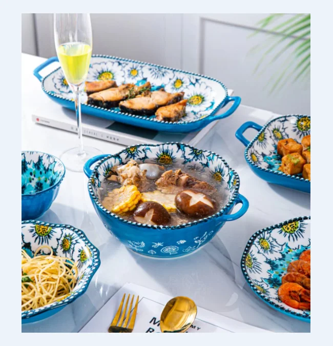 Nordic Restaurant Dinner Sets Modern Luxury Boho Ceramic Dinnerware Coffee Wine Set
