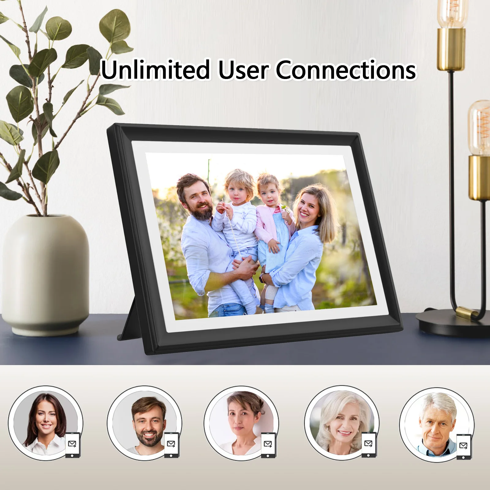 2024 New Model Frameo Wifi Digital Photo Frame 32GB Storage Touch Screen Smart Digital Video Frame