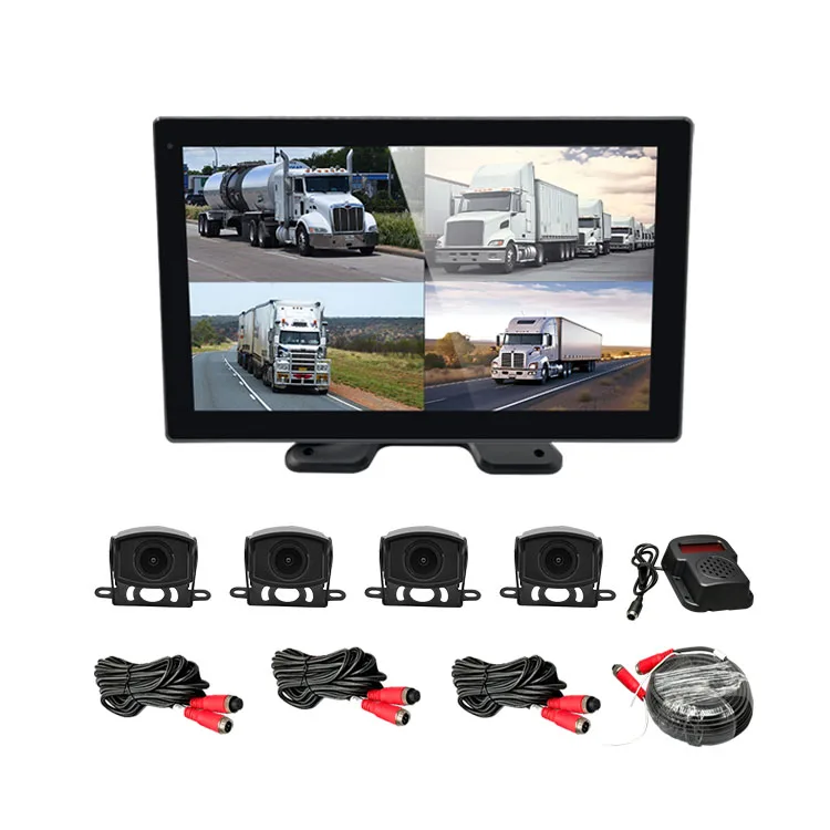 Wemaer 10.36 Inch Forklift Excavator Vehicle Truck Camera 4CH BSD ADAS Quad Split Monitor with Sound and Light Alarm Optional