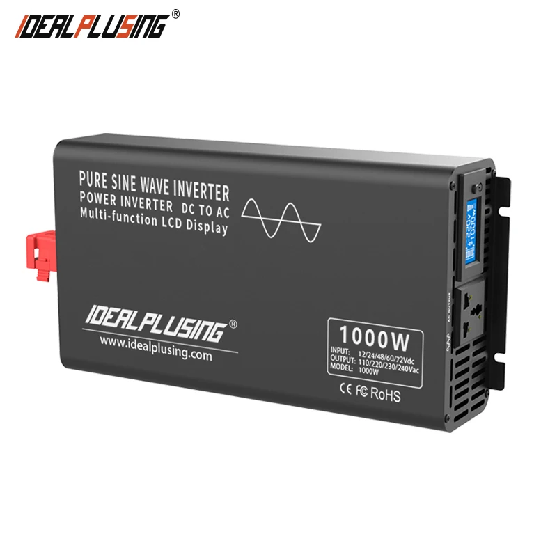 IDEALPLUSING Pure Sine Wave Inverter 12vdc 1000 Watt Inverter with CE Certification Adapt to Multiple Loads