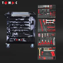 TOMAC Tool Cabinet With Tools Professional Garage Truck Tools Box Heavy Duty Cabinet with 8 Drawers 410pcs