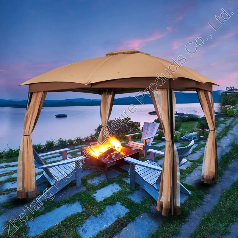 USA Stock Outdoor Canopy Modern Waterproof Design With Netting Gazebo 10x10 for Backyard Outdoor Patio and Lawn