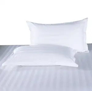 Premium Modern White Hotel Duvet Cover Set 4PC with 1cm Stripe 100% Cotton 300tc Eco-Friendly