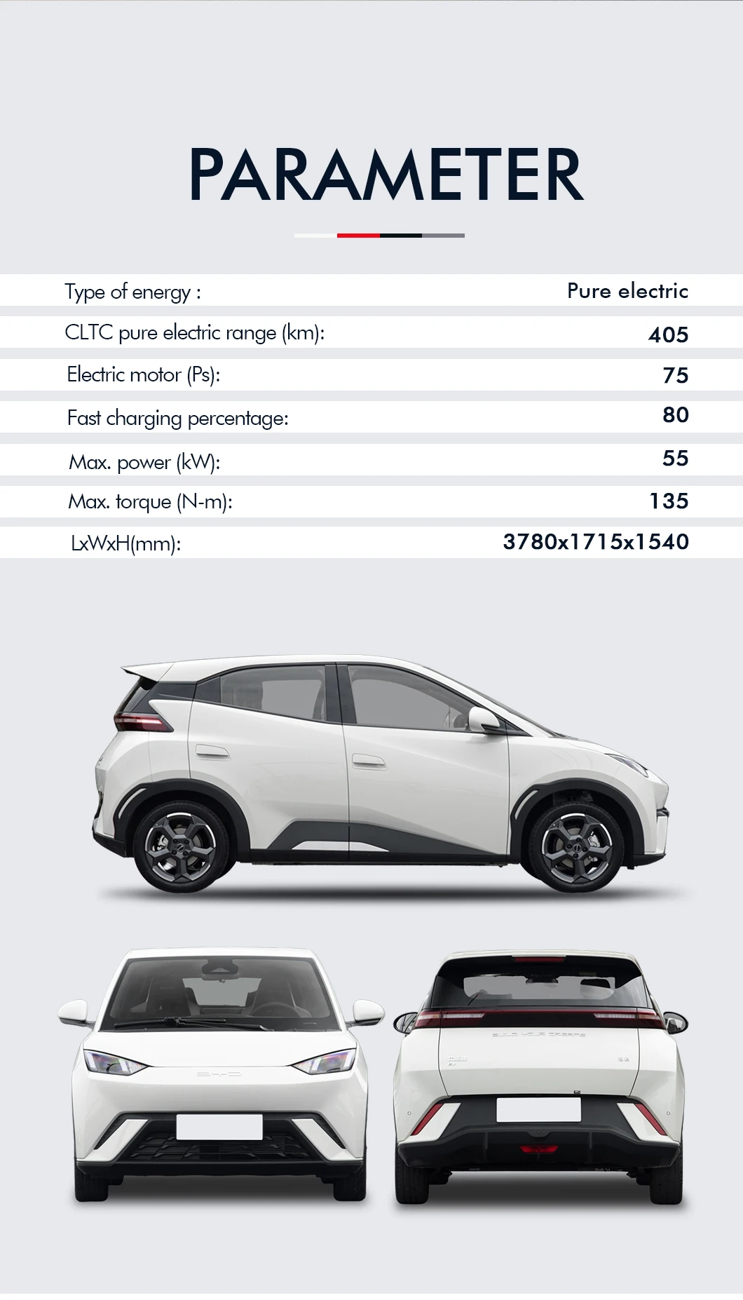 2024 Seagull 305KM New EV Car Small New Energy Vehicle by BYD details