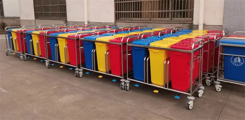 BT-SLT009 Medical Equipments Mobile Pedal Control Linen Dirty Carts Hospital Hamper Trolley Hospital Laundry Trolley and Bag